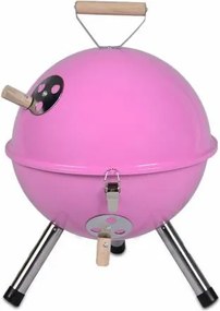 Kolorowy kulisty grill przenośny - różowy