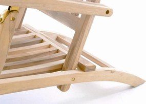 Leżak Garth z drewna tekowego z podnóżkiem