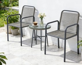Zestaw mebli balkonowych z aluminium ( 2 krzesła + stolik kawowy)SENTI