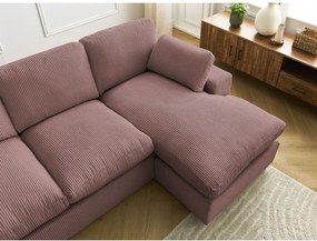 Różowy sztruksowy narożnik Belair – Bobochic Paris