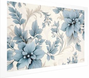 Plakat Turkusowe retro kwiaty 30x21 cm bez ramy z marginesem ARTGEIST B