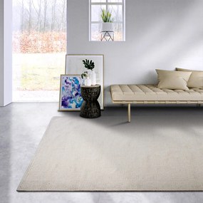 Kremowy dywan z mieszanki wełny tkany ręcznie 80x150 cm Pradesh Natural White – Elle Decoration