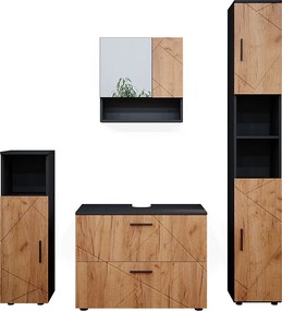 Zestaw mebli łazienkowych złoty dąb power/antracyt 80x41x58 irma