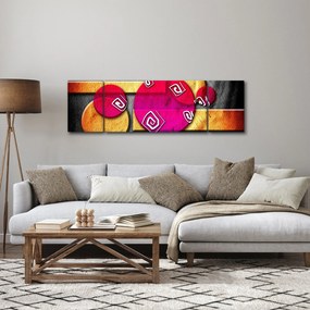 Abstrakcyjny obraz z historycznymi symbolami (170x50 cm)