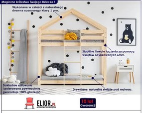 Piętrowe łóżko domek dla dzieci Dalli 6X - 11 rozmiarów
