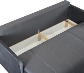 Sofa Rozkładana z Funkcją Spania IBIZA Dwuosobowa Szara Nowoczesna do Salonu