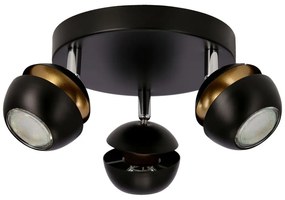 Lampa sufitowa w czarno-złotym kolorze z metalowym kloszem 26x26 cm Boni – Candellux Lighting