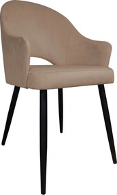 Krzesło Velvet tkanina Welur noga metalowa krzesło tapicerowane premium : Kolor nogi - Czarna stożek, Kolor tkaniny - VELVET - MG06, Typ siedziska - Siedzisko stałe