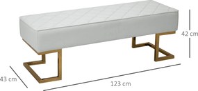 Ławka do sypialni Ławka do łóżka Ławka skrzyniowa imitacja skóry metal biały | Aosom.pl