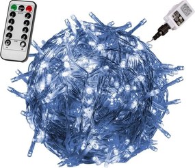 Świąteczne LED oświetlenie - 60m, 600 LED, zimna biel, pilot