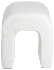 Pufa HUGILL w tkaninie TEDDY 40x40x40 cm ecru HOMLA