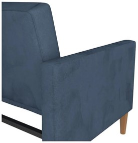 Niebieska aksamitna rozkładana sofa 207 cm Lilly – Støraa