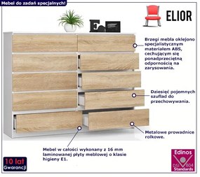 Skandynawska komoda do salonu biały + dąb sonoma - Entira 3X