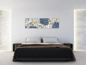 Obraz - róże i koła (170x50 cm)