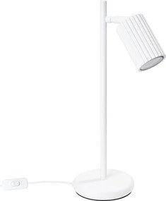 Lampa Biurkowa Minimalistyczny Karbon, Aluminium - 1 Źródło - L.14.5 X H.43 Cm - Biały