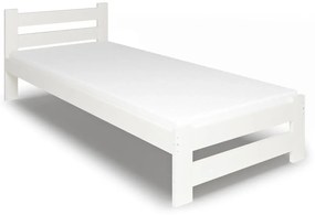 Białe jednoosobowe łóżko z drewna 80x200 - Berti
