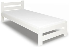 Białe jednoosobowe łóżko z drewna 80x200 W5-D07