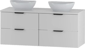 Biały Zestaw do Łazienki 120cm Szafka Blat Umywalka Pile
