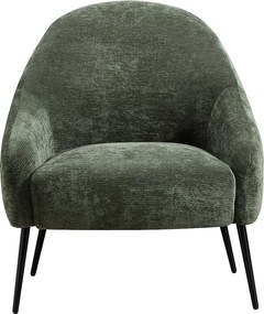 Fotel z zielonej tkaniny teksturowanej RIBEDI