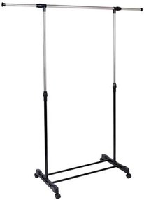 Regukowany czarny wieszak na kółkach M4-F88