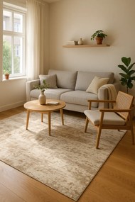 Kremowo-beżowy nowoczesny dywan W5-L87