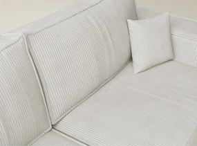 Kremowy sztruksowy rozkładany/ze schowkiem narożnik (lewostronny/w kształcie litery L) Tonga – Maison de Rêve