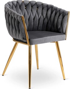 Krzesło glamour z oparciem typu warkocz Capi, welur