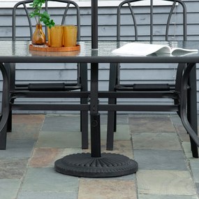 Outsunny Stojak na parasol 15 kg Stojak na parasol okrągły 35-48 mm Podstawa pod parasol do ogrodu, tarasu, balkonu Cement Ø49 cm Czarny