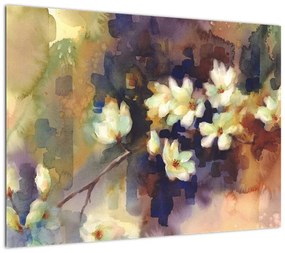 Obraz - Białe magnolie, malarstwo (70x50 cm)