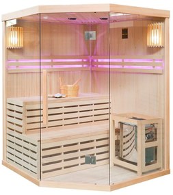 Sauna fińska wewnętrzna wysokotemperaturowa z piecem HARVIA 6KW z kamieniami 4 - 5 osobowa 150 x 150 CM