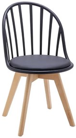 Czarne krzesło kuchenne patyczak w stylu retro modern B6-M05