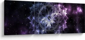 Obraz - Mandala lotosu w kosmosie (z zegarem) (90x30 cm)