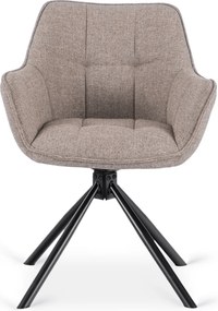 Krzesło Tapicerowane Obrotowe PEONY 2 Cappuccino Nowoczesne Loft