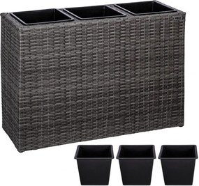 Stilista  Stojak na 3 doniczki, szary, 84 x 29 x 60 cm