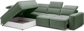 Narożnik COLOMBO L Lewostronny z elektryczną funkcją spania pojemnikiem ELEMENT 11 Zielony WERSAL