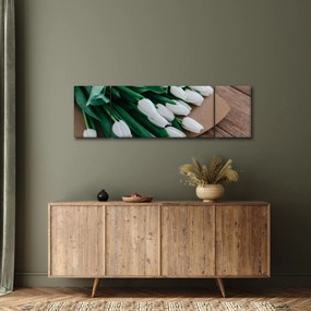 Obraz bukietu białych tulipanów (170x50 cm)
