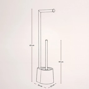 Stojak na papier toaletowy i szczotkę do WC STILK, 63 cm