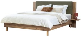 Zielone łóżko dwuosobowe ze stelażem 140x190 cm Lior – Bobochic Paris