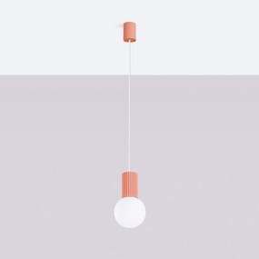 Lampa wisząca HALO 1 brzoskwiniowa ryflowana SOLLUX  LIGHTING
