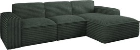 Narożnik w kształcie L Siena, tkanina Velo, Zielony, Prawy
