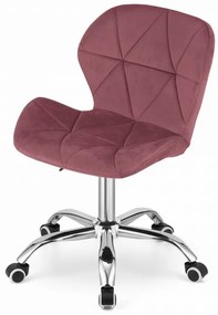 Zestaw do biura stół TAYLOR SONOMA 100x50 cm + krzesło biurowe AVOLA VELVET ciemnorozowy