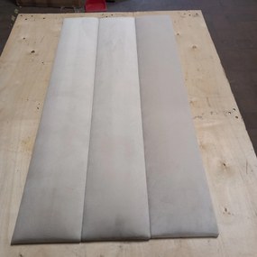 PROMOCJA Tapicerowany panel ścienny FRAME PAROS 15x90 cm, kremowy II gatunek