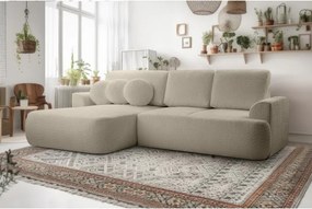 Narożnik VELO wolnostojący układ L strona Lewa z funkcją spania w tkaninie Coral 50