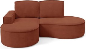 Narożnik MOLLY Lewostronny bez funkcji spania, wolnostojący tkanina CURIO 55 Miedziany