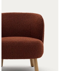Fotel z materiału bouclé w kolorze terakoty Ulit – Kave Home