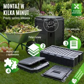 Kompostownik ogrodowy - Compogreen 800 l czarny Prosperplast