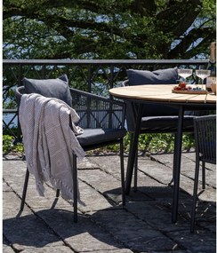 Ciemnoszare metalowe tapicerowane krzesło ogrodowe Salerno – House Nordic