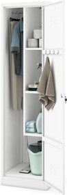Metalowa szafa gospodarcza wąska Agnes 50x50x185 cm, biała