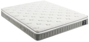 Materac 180 x 200 cm ze sprężynami kieszeniowymi i warstwą pianki z pamięcią kształtu, grubość 21 cm – VITOGO od YSMÉE