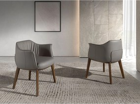 Szare krzesło ze sztucznej skóry 5152 ANGEL CERDA